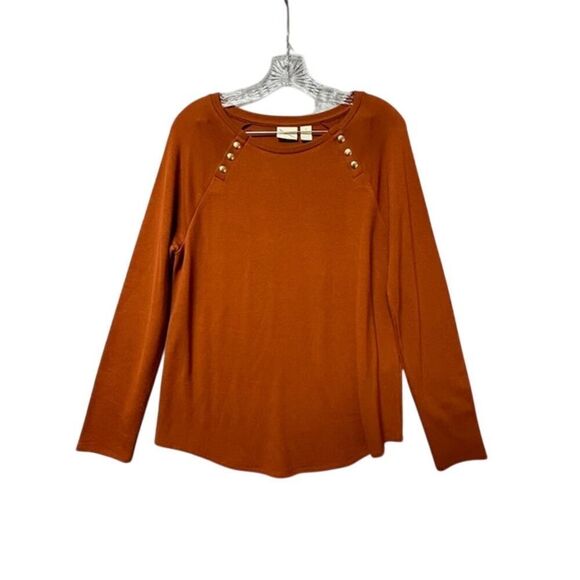 Chico's Long Sleeve Rust Think Sweater Size 1 - Picture 1 of 6